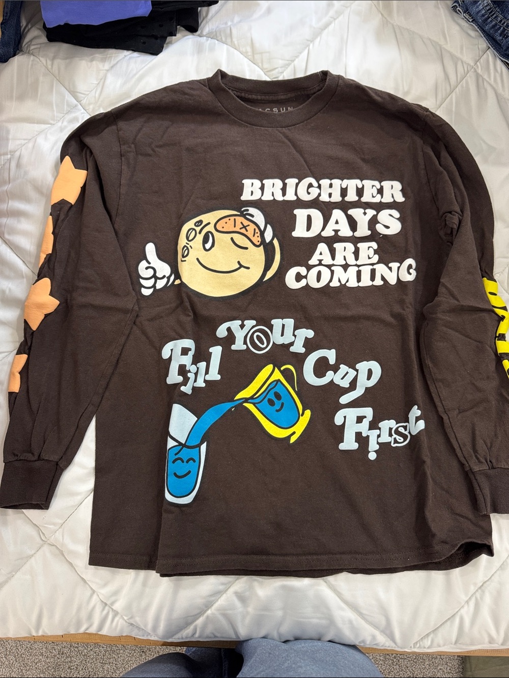 PacSun Brown 'Brighter Days Are Coming' Graphic Long-Sleeve Tee